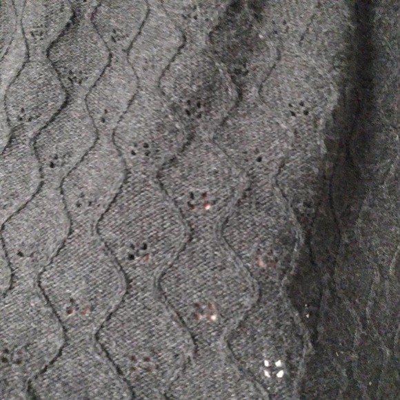 LOFT Pointelle Sweater Charcoal Scalloped Boat Neck Small NWT - Picture 4 of 7
